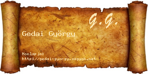 Gedai György névjegykártya